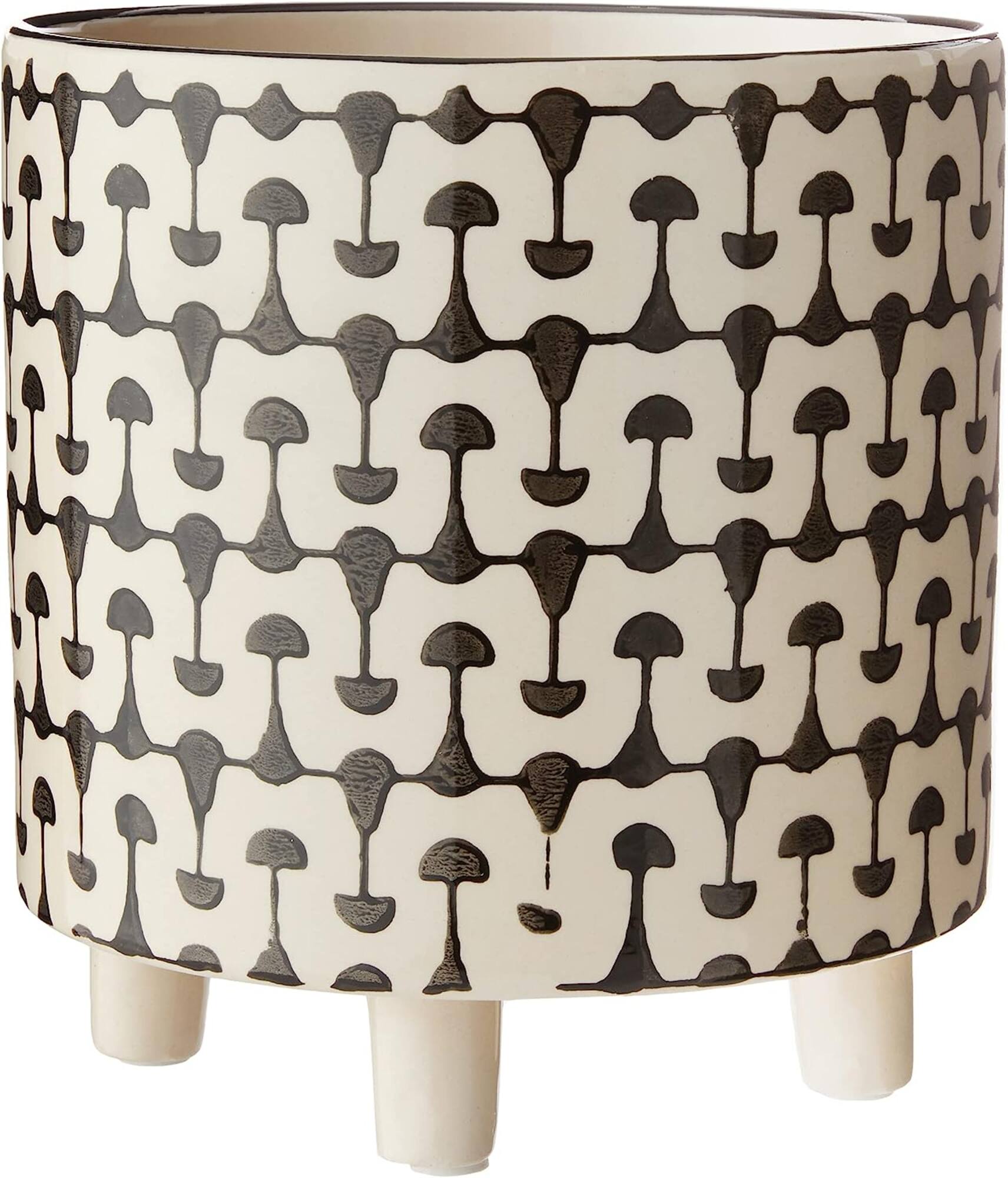 Hello Honey® 8" Footed Stoneware Planter with Abstract Print